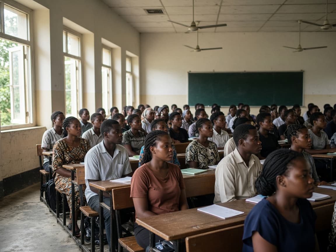 University students seated in a lecture hall